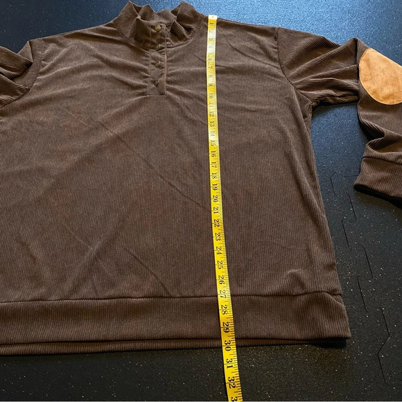 NWOT Men Corduroy Pullover Colorblock 1/4 Button Sweatshirt Golden Brown 2XL - Picture 11 of 11